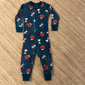 Hanna Andersson 18-24 months Peanuts snoopy winter Baby Zip sleeper